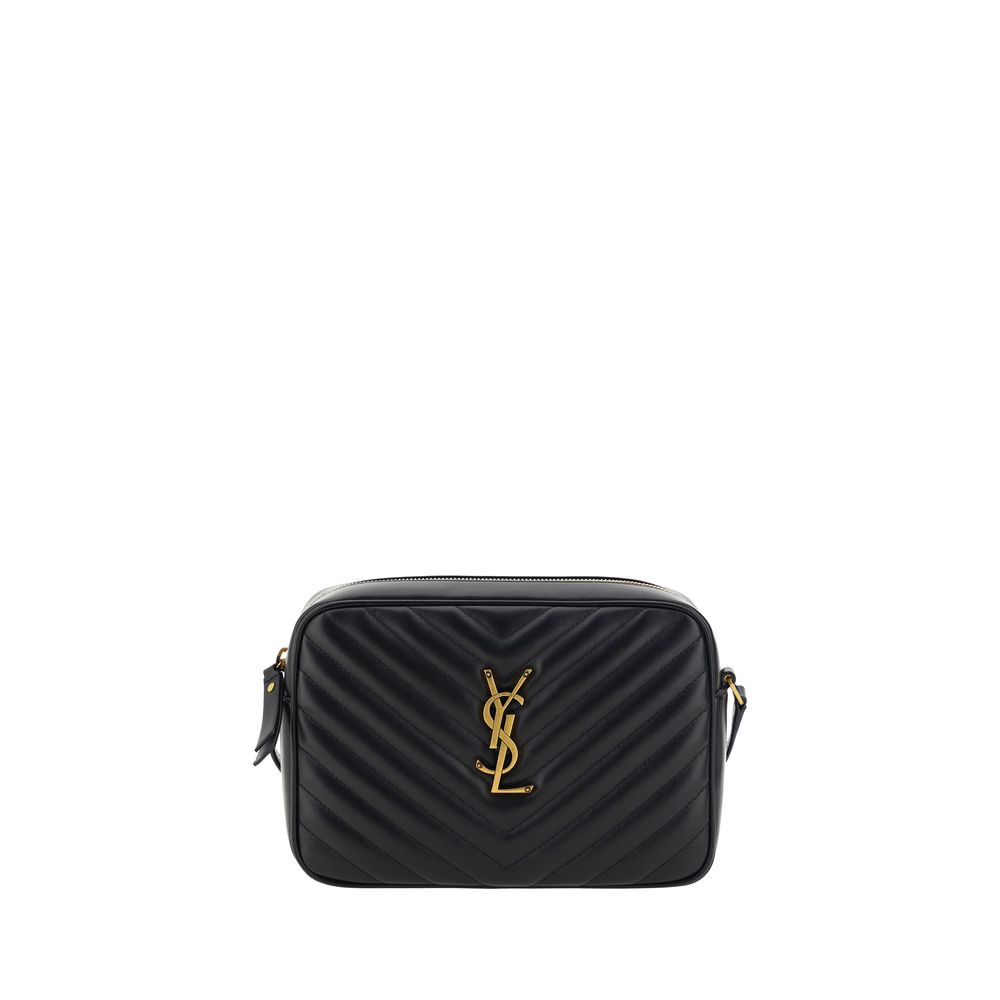 Saint Laurent Schwarze Schultertasche aus Kalbshaut Bos Taurus